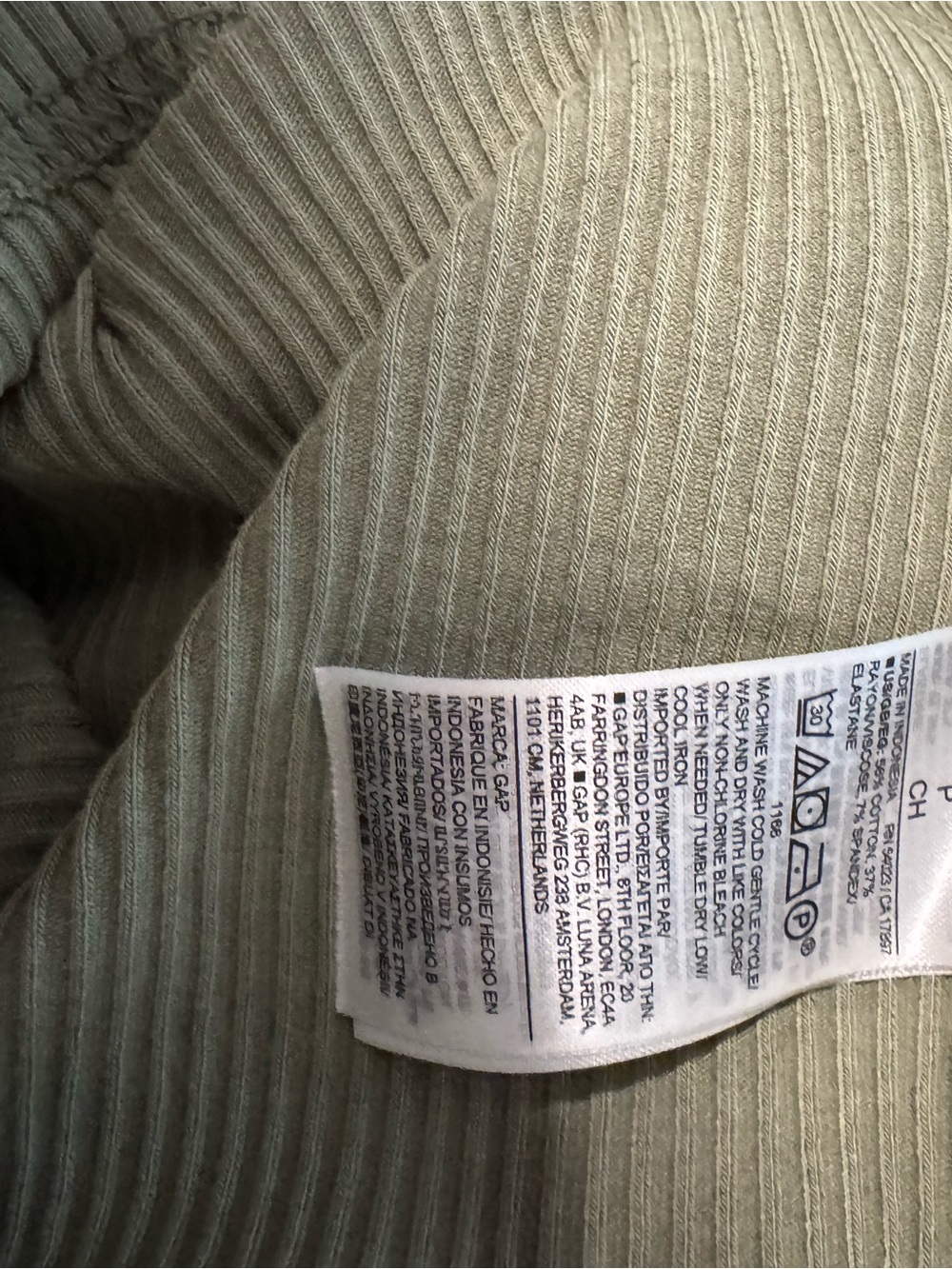 GAP Olive Ribbed Sleeveless Midi Dress - Picture 4 of 4